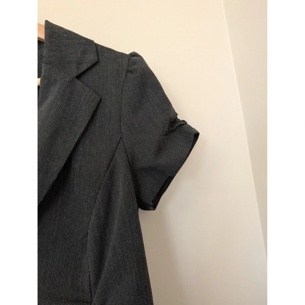 Y2k Maurices Black Fitted Ruched Blazer Office Siren‎ Alice Cullen Women's S